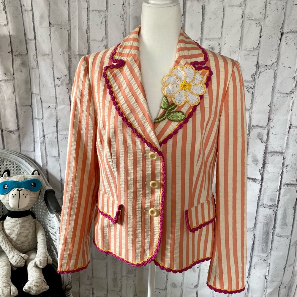 FLASH SALE 🎉- Vintage Moschino Cheap and Chic Blazer with Flower Embellishment